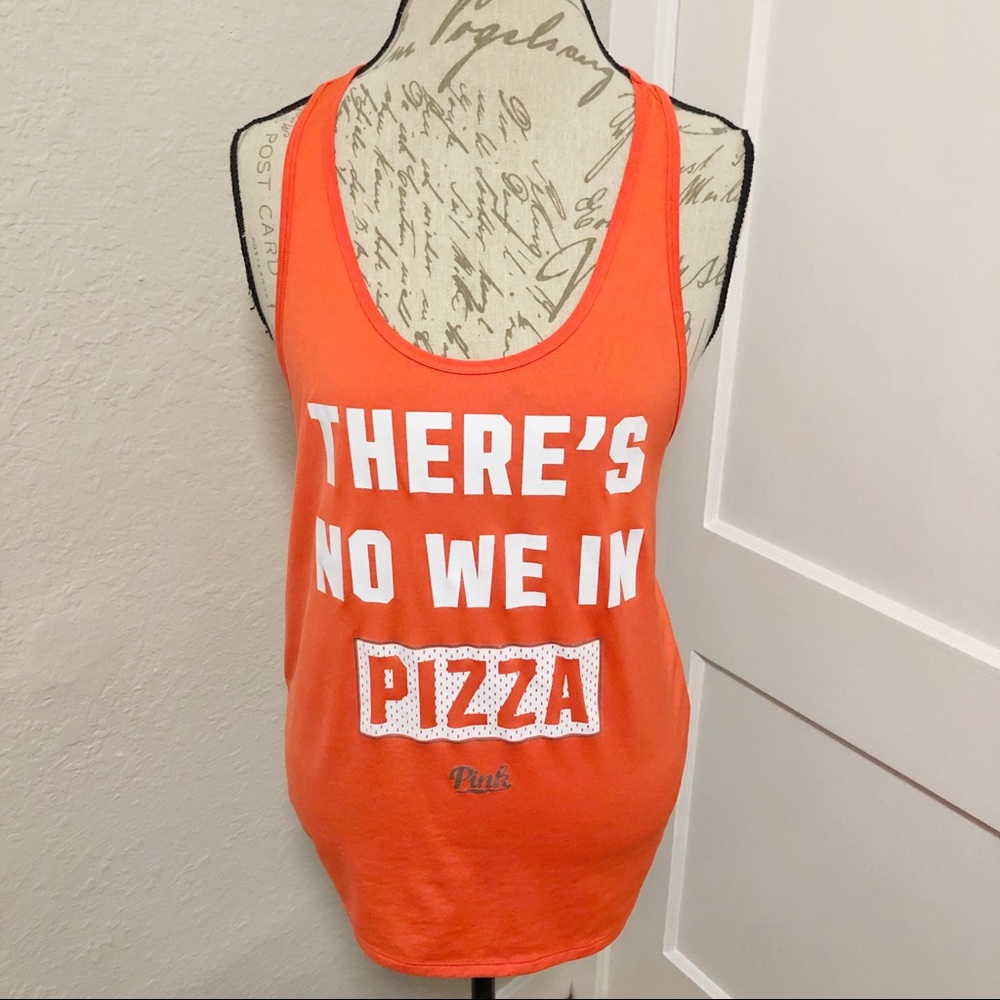 Victoria’s Secret Pink There’s No We In Pizza Graphic Tank